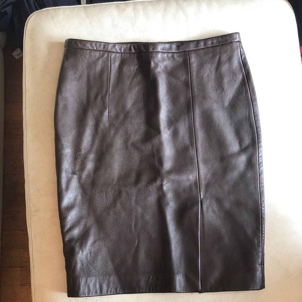 MICHAEL Michael Kors brown leather pencil skirt